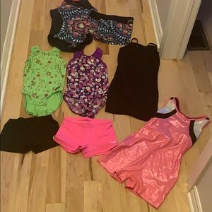 Lot of gymnastic leopards and shorts